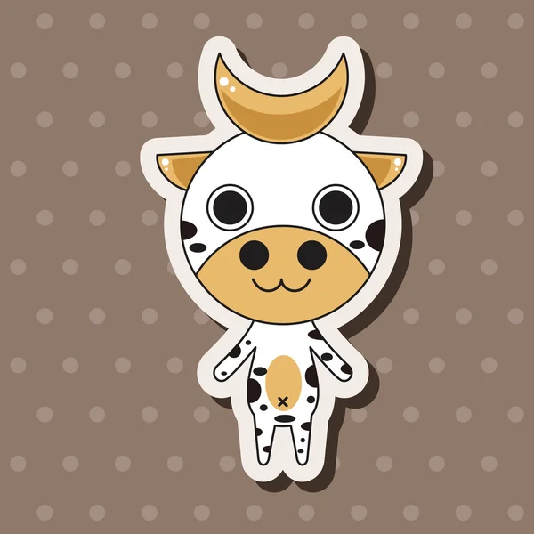 Animal vaca desenhos animados elementos temáticos — Vetor de Stock