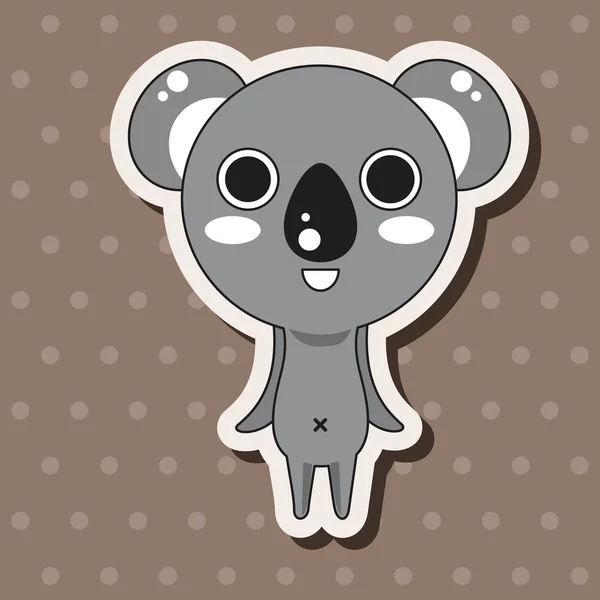 Animal koala cartoon elementos temáticos —  Vetores de Stock