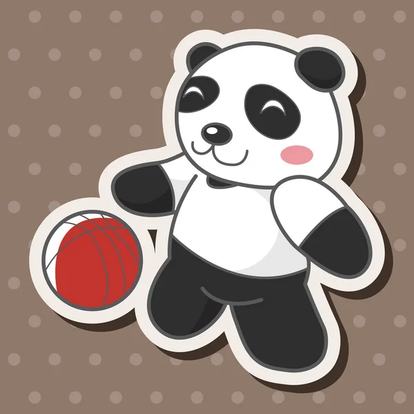 Animal panda haciendo deportes de dibujos animados elementos temáticos — Archivo Imágenes Vectoriales