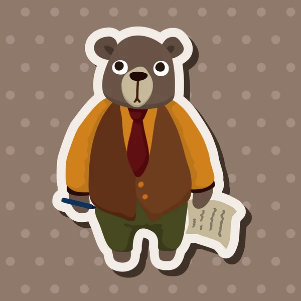 Animal bear worker cartoon theme elements — Stock Vector