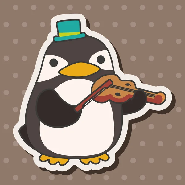 Пингвин-животное, играющий на инструменте — стоковый вектор