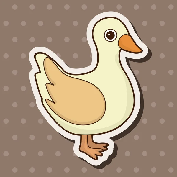 Animal pato desenhos animados elementos temáticos — Vetor de Stock