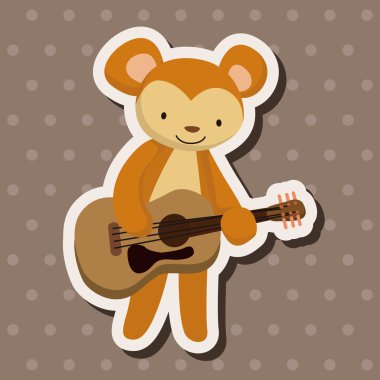 hayvan maymun enstrüman çizgi film Tema öğeleri oynarken