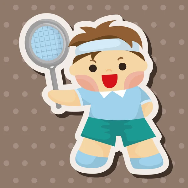 Tennis player theme elements — Stock Vector