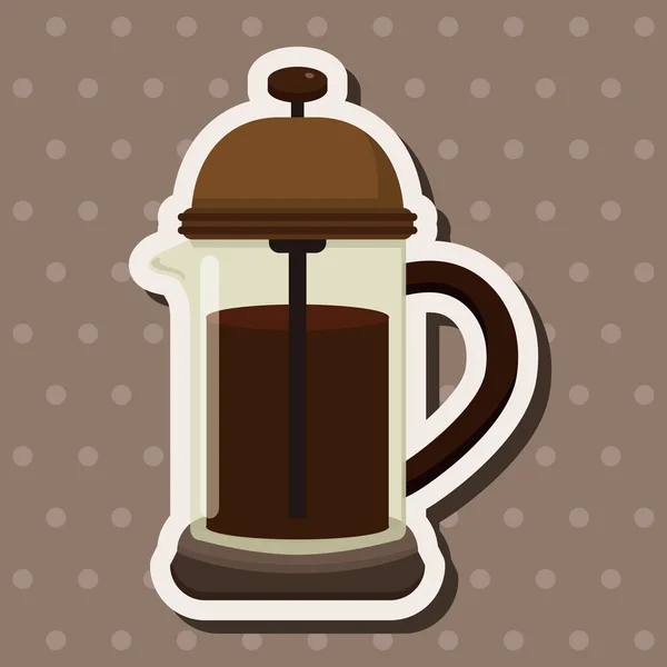 Elementi a tema bollitore del caffè — Vettoriale Stock