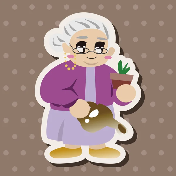 Familia abuela carácter tema elementos — Vector de stock