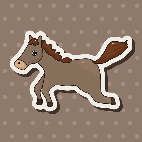 Animal caballo dibujos animados elementos temáticos — Vector de stock