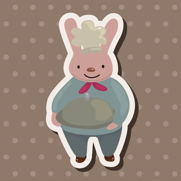 Animaux lapin chef éléments de thème dessin animé — Image vectorielle