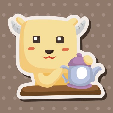 öğleden sonra çay Tema öğeleri olan hayvan keçi