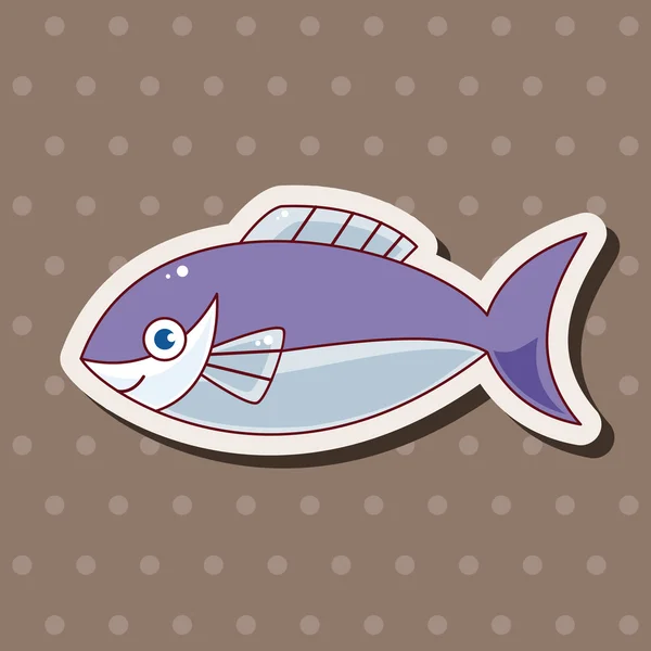 Peces elementos de dibujos animados tema — Vector de stock