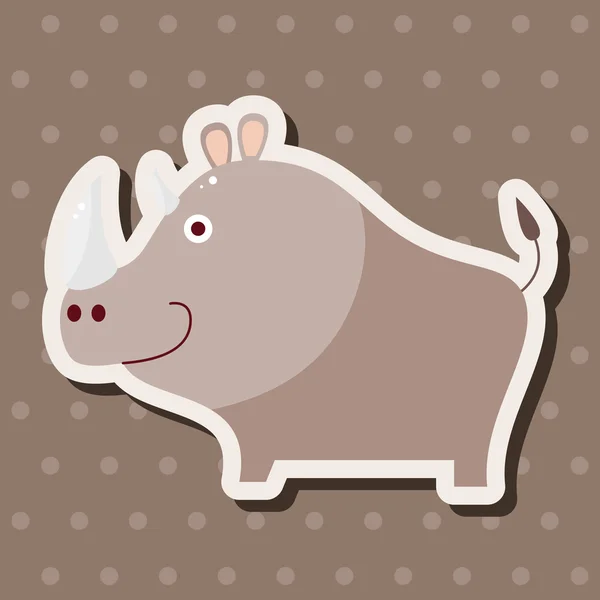Animal rinoceronte desenhos animados elementos temáticos — Vetor de Stock