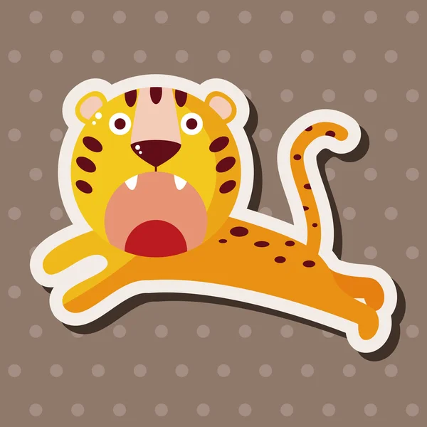 Animal tiger cartoon theme elements — Stock Vector