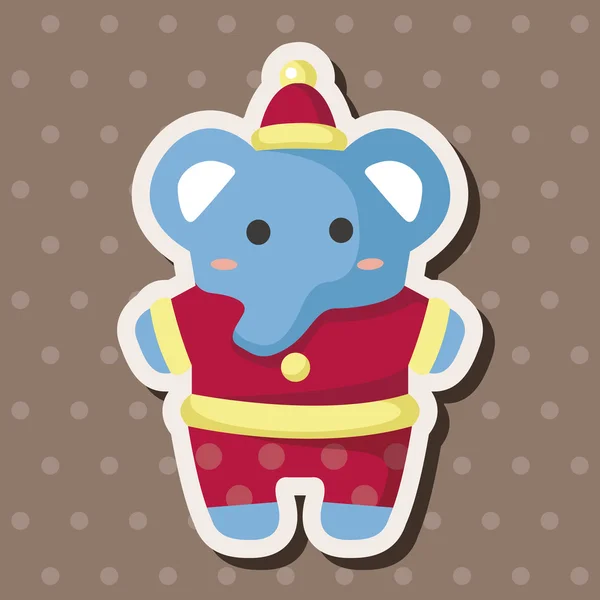 Тварина слон мультфільм різдвяний стиль елементи теми — стоковий вектор