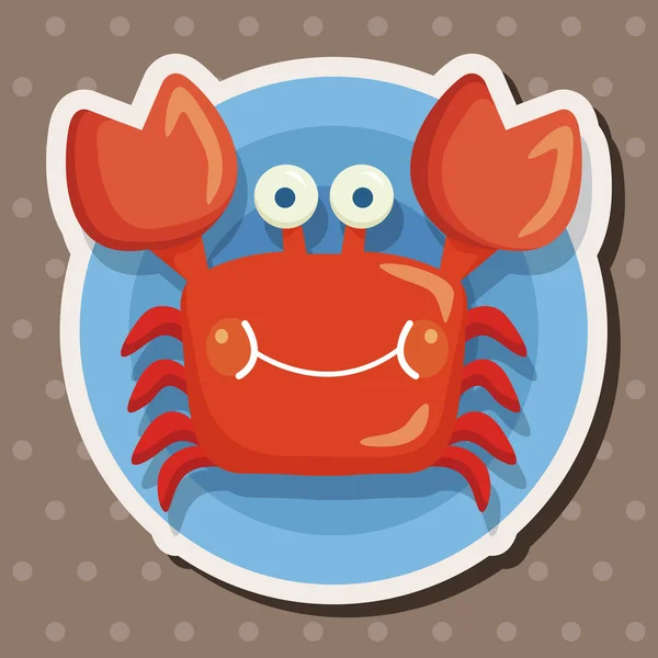 Prvky motivů kreslených zvířat krabí moře — Stockový vektor