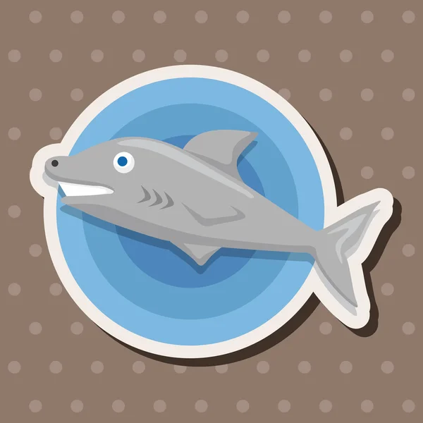 Sea animal shark cartoon theme elements — Stock Vector