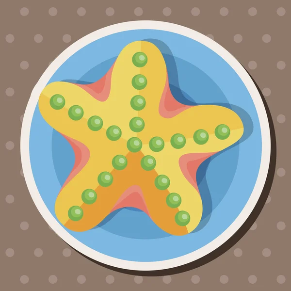 Zee dier starfish cartoon thema-elementen — Stockvector