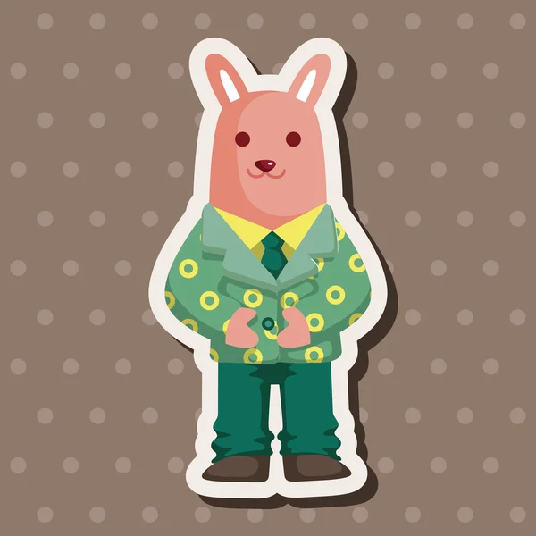 Animal rabbit worker cartoon theme elements — стоковый вектор