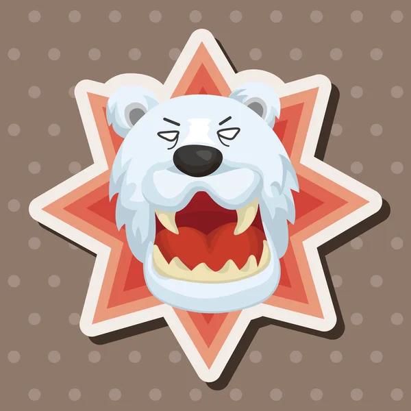 Djurens polar bear cartoon temaelement — Stock vektor