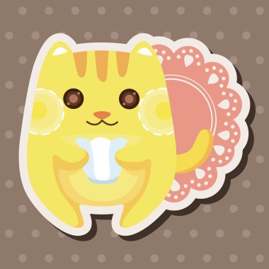 öğleden sonra çay Tema öğeleri olan hayvan kedi