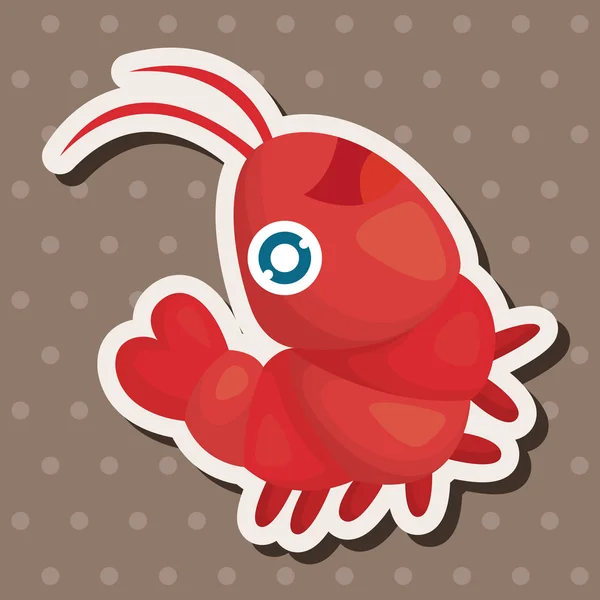 Sea animal shrimp cartoon theme elements — Stock Vector