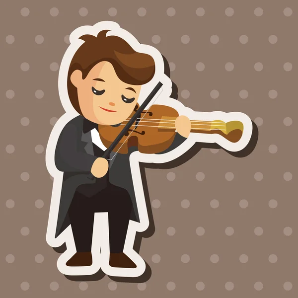 Character musician violinist theme elements — Stock Vector