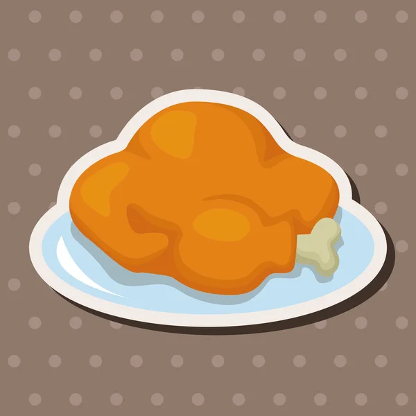 Repas de Noël grill poulet éléments de thème — Image vectorielle