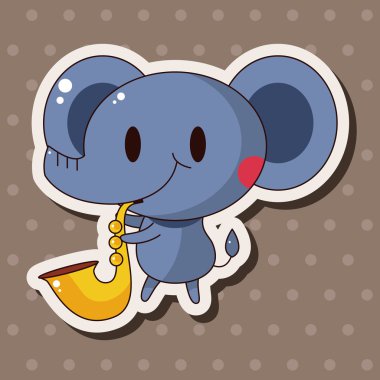 hayvan fil enstrüman çizgi film Tema öğeleri oynarken