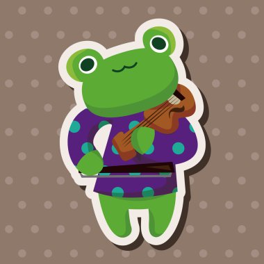 hayvan kurbağa enstrüman çizgi film Tema öğeleri oynarken