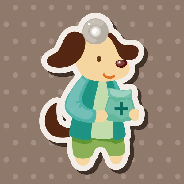 Animal dog doctor cartoon theme elements — Stock Vector