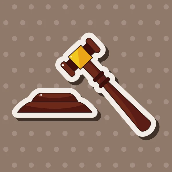 Judge Hammer theme elements — Stock Vector