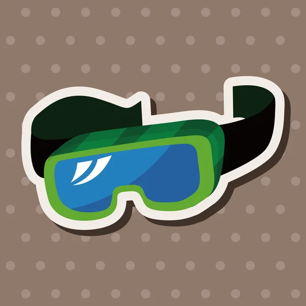 Equipo de playa gafas elementos temáticos — Vector de stock