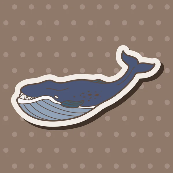 Baleia animal marinho desenhos animados elementos temáticos — Vetor de Stock