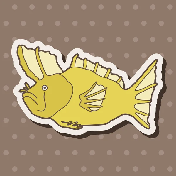 Mořské ryby zvířat karikatura téma prvků — Stockový vektor
