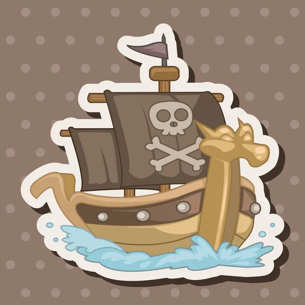 Elementos temáticos do navio pirata — Vetor de Stock