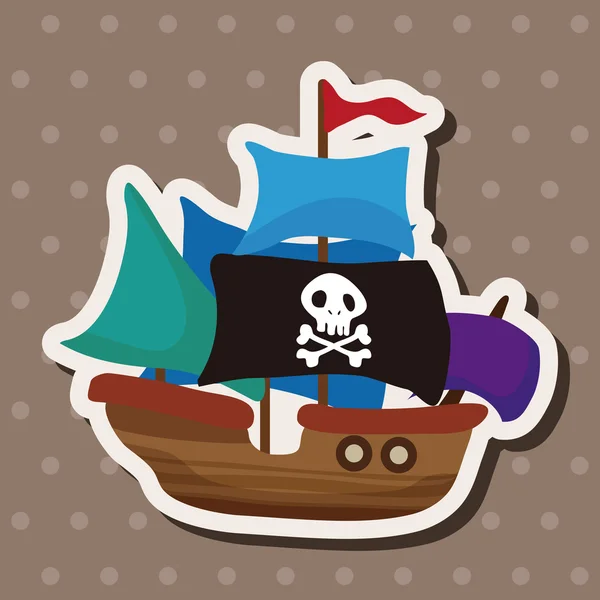 Elemente des Piratenschiffthemas — Stockvektor