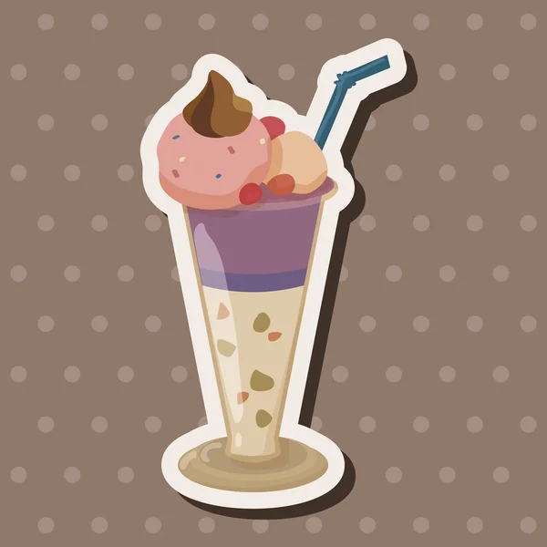 Crème glacée éléments de thème dessin animé — Image vectorielle