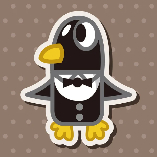 Animal pingüino trabajador elementos de dibujos animados tema — Vector de stock