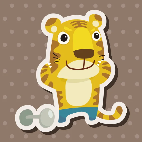 Animal tigre desenhos animados elementos do tema — Vetor de Stock