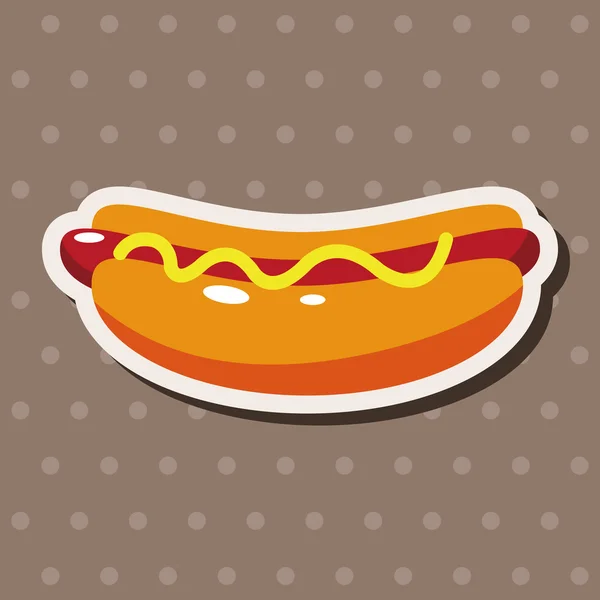 Alimentos rápidos hotdog elementos temáticos — Vetor de Stock