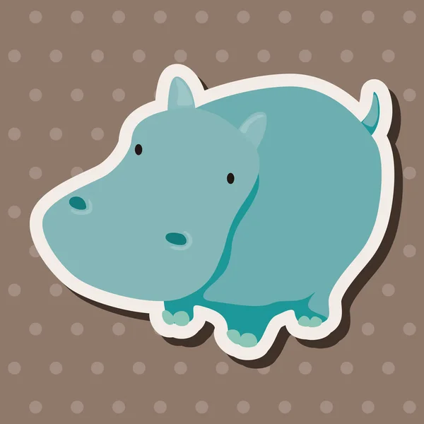 Animaux hippopotame éléments de thème dessin animé — Image vectorielle