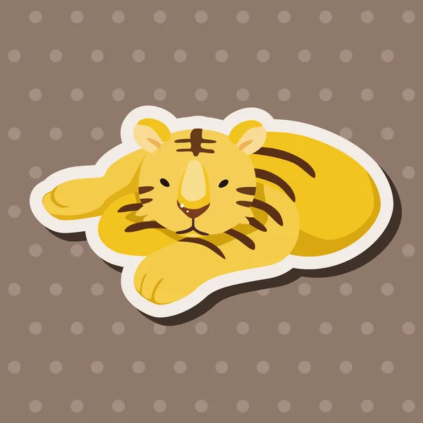 Animales tigre dibujos animados elementos temáticos — Vector de stock