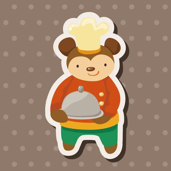 Animal Monkey Chef Cartoon Themen-Elemente — Stockvektor