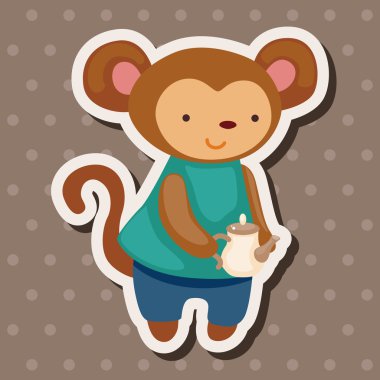 öğleden sonra çay Tema öğeleri sahip hayvan