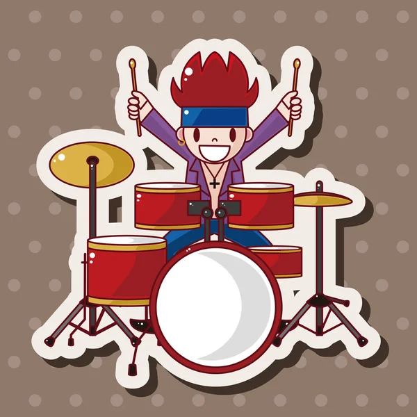 Band lid drummer thema-elementen — Stockvector