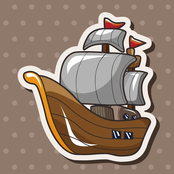 Pirate schip thema-elementen — Stockvector