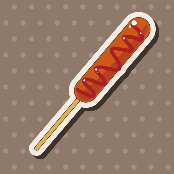 Aliments frits thème hot dog éléments — Image vectorielle