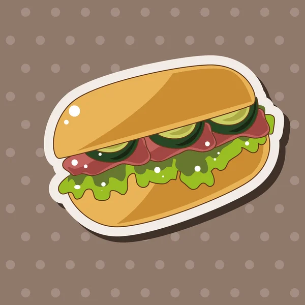 Smažené potraviny motivu hot dog — Stockový vektor