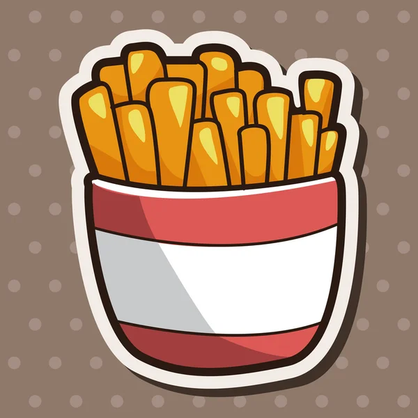 Fried foods theme french fries elements — Stock Vector