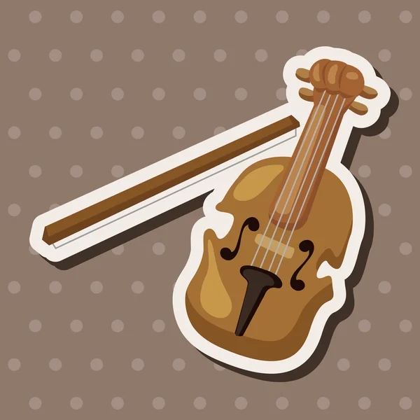 楽器バイオリン漫画テーマ要素 — ストックベクタ