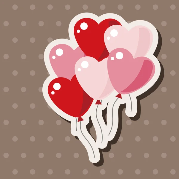 Элементы темы воздушных шаров ко Дню Святого Валентина — стоковый вектор